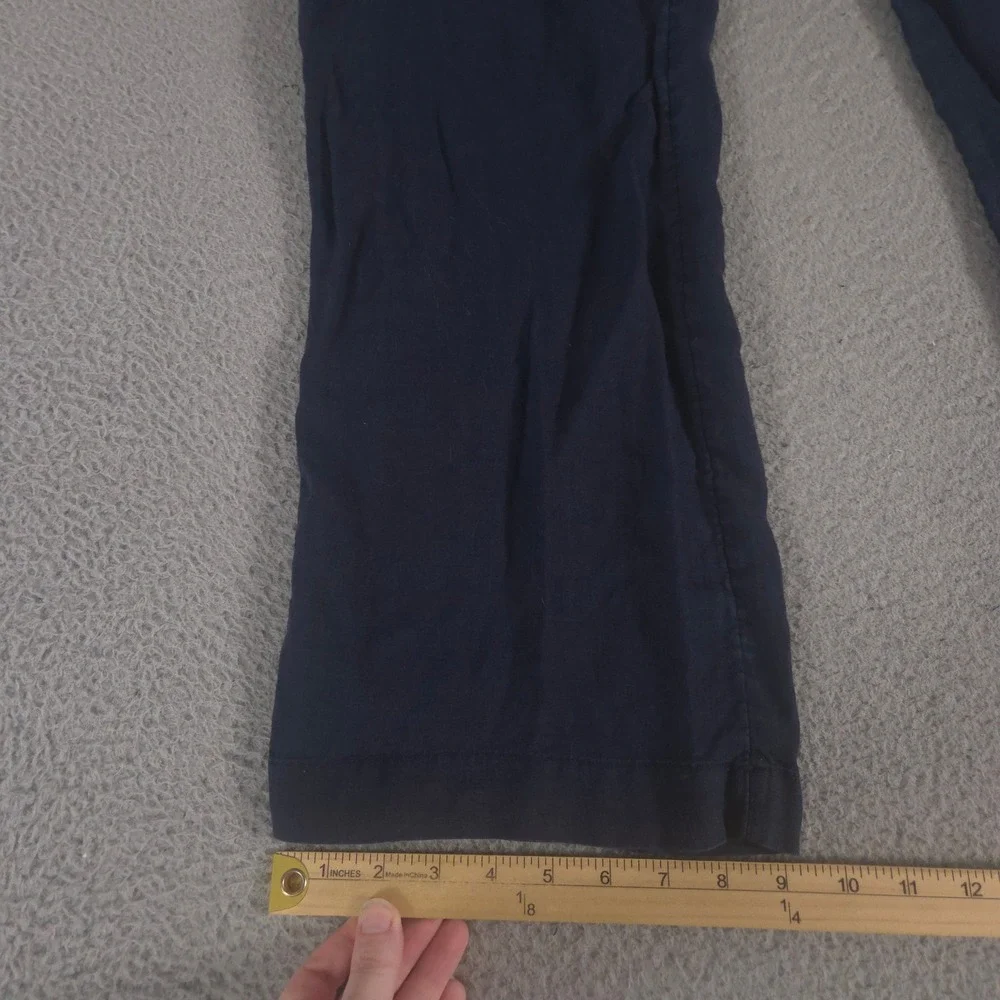 Banana Republic Pants Womens 2 Navy Wide Leg Linen Drawstring Pockets Trousers